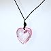 10 Pieces of Pink Faceted Plastic Heart Pendant on a 22" Cord
