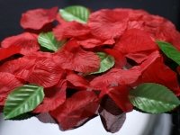 1000 künstliche Rosenblütenblätter / Rosenblätter rot