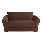 Stretch Pique 3-pc. Sofa Slipcover - Chocolate