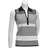 Liz Golf Sleeveless Stripe Polo Sweater
