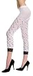 Trendy Card Suit Capri Semi-Opaque Leggings with Lace Trim