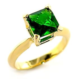 Gold Brass with Emerald CubicZirconia Toe Ring, Weight: 4.20gm