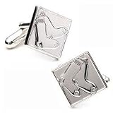 Boston Red Sox MLB Logo'd Silver Series Executive Cufflinks w/Jewelry Box by Cuff Links Boston Red Sox MLB Logo'd Silver Series Executive Cufflinks w/Je