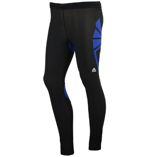Adidas Techfit Mens Recovery Long Tights Pants - Black/Blue