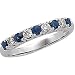14K White Gold Sapphire & Diamond Bridal Band Ring