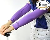 AIRLUT Assorted Color UV Protection Cooler Arm Sleeves 9 Pairs for Bike/Hiking/Golf (Black,White,Pink,Purple,Yellow,Grey,Blue,Sapphire&Lavender Color)