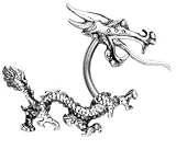 EyeBrow Ring Split dragon 14g curved