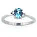 14-Karat White Gold Aquamarine and Diamond Ring