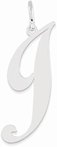 Sterling Silver Large Fancy Script Initial J Charm