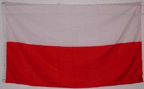 POLAND FLAG 3 x 5ft Polish CURRENT National - 3x5 plain Red and white flag