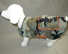 Camouflage Polar Fleece Dog Coat with Pocket by Barking Baby (XLarge)