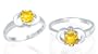Round Cut Citrine Ring Sterling Silver