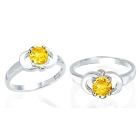 Buy Round Cut Citrine Ring Sterling Silver by Peora
