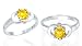 Round Cut Citrine Ring Sterling Silver