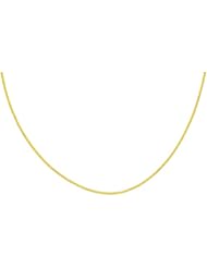 14k Gold 1mm Cuban Curb Chain Necklace, 18"
