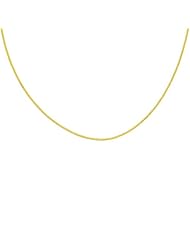 14k Gold 1mm Cuban Curb Chain Necklace, 16"