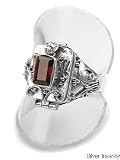 Sterling Silver Garnet Poison Box Locket Ring