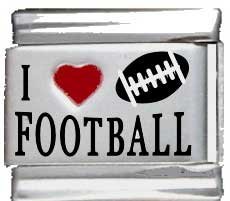 Clearly Charming I Heart Football Red Heart Laser Italian Charm