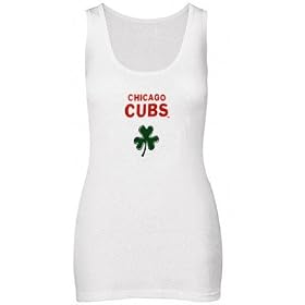 Buy Chicago Cubs Woman's White Shamrock Tank Top by College Concepts by Wrigley now!
