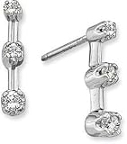1/4ctw Classic 3-Stone White Gold Diamond Earrings