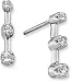 1/4ctw Classic 3-Stone White Gold Diamond Earrings