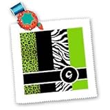 IMAGE OF Elegant Animal Print Monogram - Green G - 10x10 Quilt Square