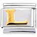 GOLD PUFFY Letter L Italian Charm