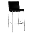 Baxton Studio 45-1/2-Inch-Tall Padded Leather Counter Stool, Set of 2, Black and Chrome