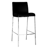 Baxton Studio 45-1/2-Inch-Tall Padded Leather Counter Stool, Set of 2, Blac ....