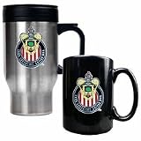 Chivas USA Stainless Steel Travel Mug and Black Ceramic Mug Set