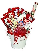 White Bucket with Candy Cane