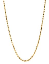 14K 18" Yellow Gold 3.5mm Polish Solid Diamond Cut Royal Rope Chain With Pear Shape Clasp