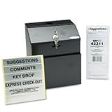 Safco Steel 7 x 6 x 8 1/2 Inch Suggestion/Key Drop Box with Locking Top (4232BL)