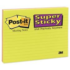 3M 6845-SSPL 3M Post-it Super Sticky Lined Notes, 8 x 6, Four Colors, Four 45-Sheet Pads... by 3M