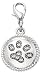 Austrian Crystal Dog Paw Print Collar Charms - Clear