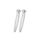 14K White Gold 1/2 ct. Diamond In & Out Hoop Earrings