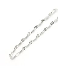 14K White Gold 2mm Mirro Diamond Cut Dual Pave Chain Necklace 16"