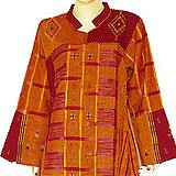 Gowns - Womens Caftans Dress Long Sleeve Multicolored Size L (kftn564)