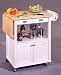 Kitchen & Housewares : White Wood Top Kitchen Cart with Drop Leaf