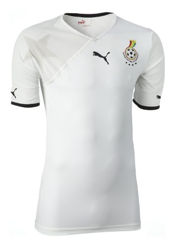 PUMA Herren Ghana Heim-Trikot Replica, star white-black-Ghana, L, 736014 10
