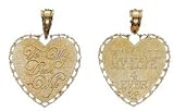 14kt Gold For My Wife Heart Charm-PC6352