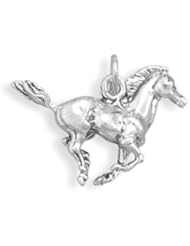 18x23mm Running Horse Charm .925 Sterling Silver