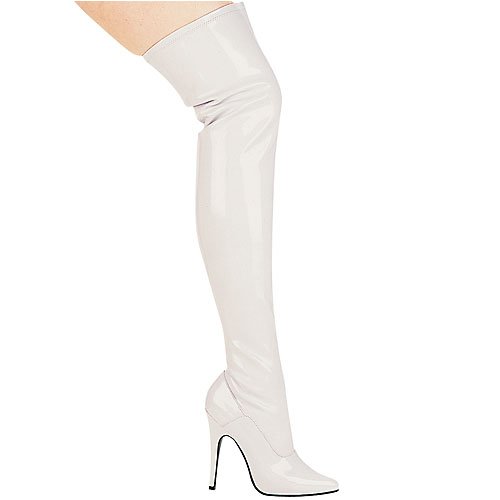 511-ALLY white stretch patent w/zip 8