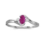 31NF7%2BF0VQL. SL160  14k White Gold Oval Ruby And Diamond Ring