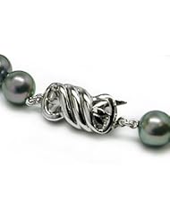 8.5x9mm AAA Quality Black Bodycolor Japanese Akoya cultured pearl necklace 16"