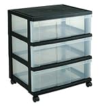 3 Drawer Wide Chest - Black (Black) (25.313H x 21.25W x 15.25D)
