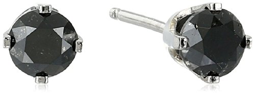 14k White Gold Black Diamond Stud Earrings (1/2 cttw)