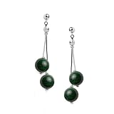 Malachite and Liquid Silver Drop Earrings
