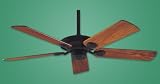 Hunter 52 Outdoor Ceiling Fan, Energy Star, Outdoor Elements, Textured Black w/ Solid Teak Blades Model # 28536