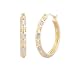 18k Yellow Gold Plated Sterling Silver Diamond-Accent Hoop Earrings
